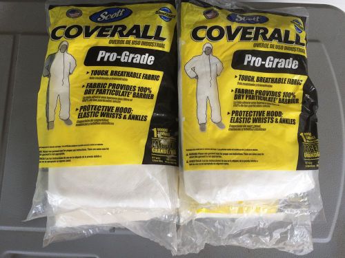Lot 4 scott coverall pro-grade (large/xl) painters coveralls never used hooded for sale
