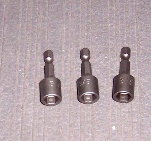 3 ea. 3/8&#034; x 1-5/8&#034; x 1/4 hex shank nut driver from a bulk pack for sale