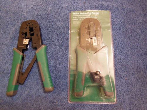 Ratchet Modular Plug Crimper for RJ-45, RJ-11, and RJ-12 modular plugs lot of 2