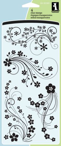 &#034;Inkadinkado Clear Stamps 4&#034;&#034;X8&#034;&#034;-Mod Flower Flourish&#034;