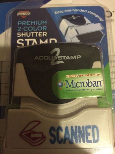 Cosco premium 2 color shutter stamp &#034; scanned &#034;  microban handle for sale