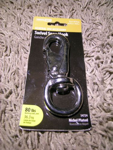 BRAND NEW SWIVEL SNAP HOOK ( 1&#034; X 4-1/4&#034; ) 80# LOAD, NICKEL PLATED STEEL