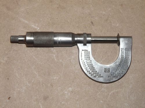 Vintage Brown &amp; Sharpe 1&#034; Micrometer No. 215 Providence RI (LBS) INV11631