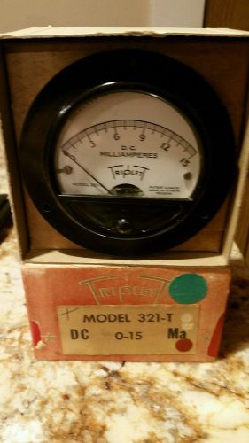 VINTAGE TRIPLET MODEL 321-T 0-15 DC MILLIAMPERES METER GAUGE WITH BOX