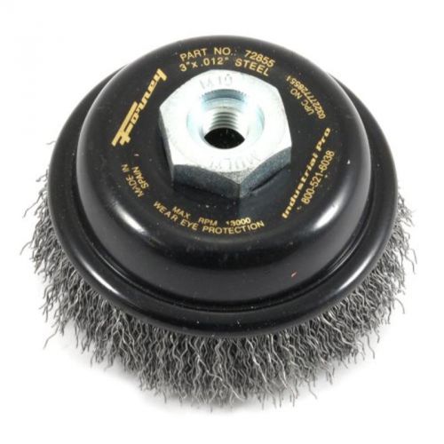 Coarse Crimped Wire Cup Brush W/M10 X 1.50/1.25 Multi Arbor, 3&#034; X .012&#034; Forney