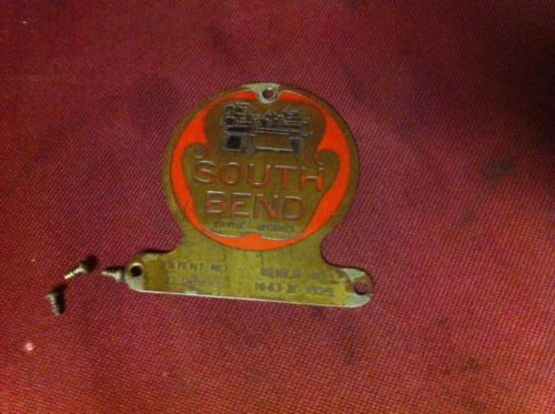 10&#034; SOUTH BEND LATHE NAME PLATE HEAVY TEN INCH MACHINE