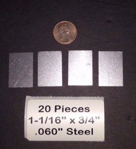 20 pieces of 1-1/16&#034; x 3/4&#034; steel sheet metal .060&#034; thick crafts/art/jewelry m2 for sale