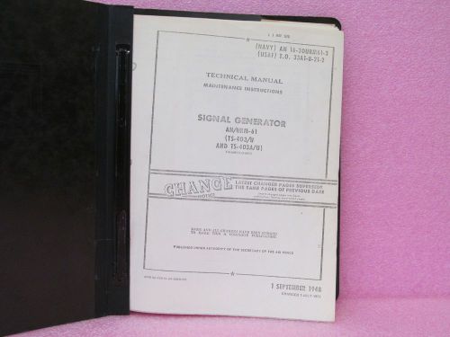 Military Manual AN/URM-61 (TS-403/U &amp; TS-403A/U) Sig. Gen. OPR/SVC Man. w/Schem