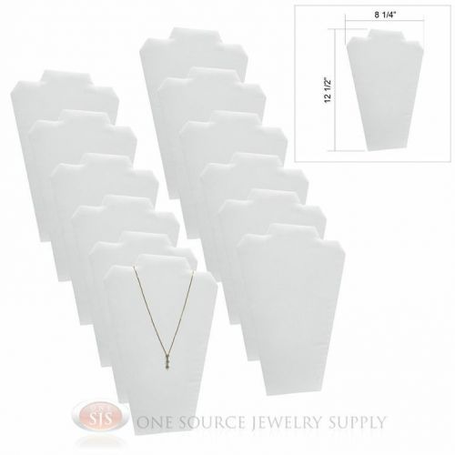 (12) 12 1/2&#034; White Velvet Padded Pendant Necklace Display Easel Presentation