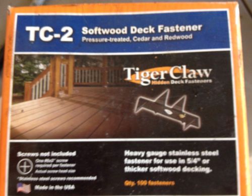 2 Boxes Of Tiger Claws Fasteners T-2  For Wood Decks  100 Each