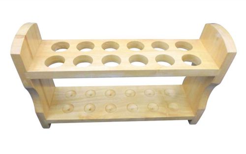 Ajax Scientific Kiln Dried Wood Test Tube Rack - 12 Tube Capacity - 200mm Length