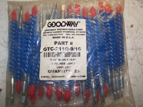 25) NEW GOODWAY GTC-211-Q-9/16 BLUE NYLON BRUSHES QUICK CONNECT BRUSH 9/16&#034; TUBE