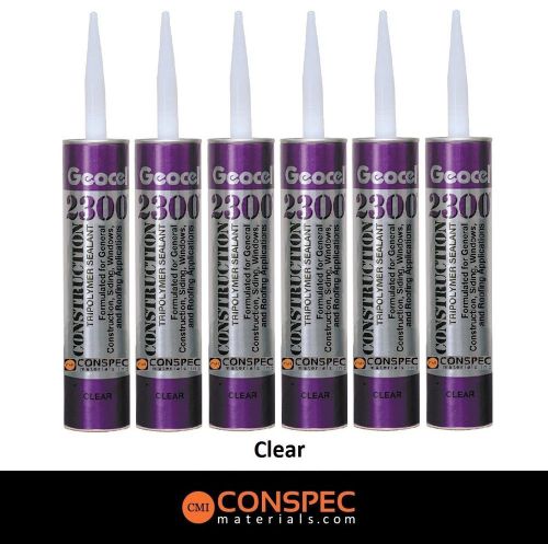 Geocel 2300 clear tripolymer construction &amp; roofing sealant 10.3 fl oz (6) tubes for sale
