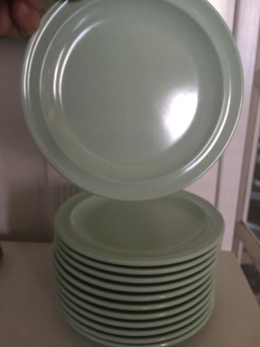 Lot 12 PROLON Ware JADEITE Serving Plates Green Restaurant Style USA Mass 6 1/4