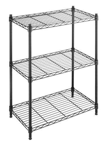 Whitmor Standing Shelf Units 6070-3436 Supreme Small 3-Tier Shelving Black New