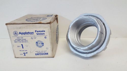 NEW IN BOX APPLETON 2&#034; FEMALE UNION CONNECTOR UNF200NR