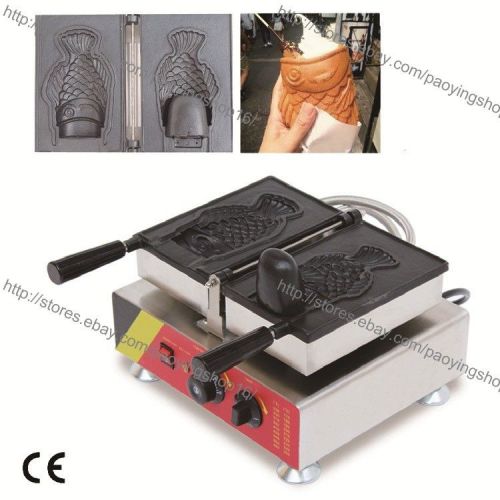 Commercial Nonstick Electric Ice Cream Taiyaki Fish Waffle Maker Baker Machine