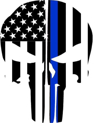 Punisher skull reflective fire helmet decals fire helmet sticker - blue line for sale