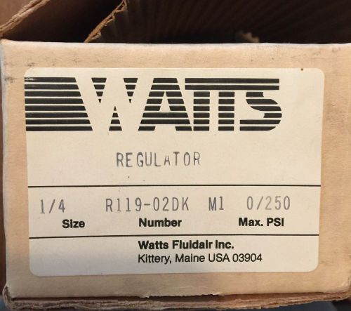 Watts Regulator R119-02DK 1/4 NPT 0/250 PSI NIB
