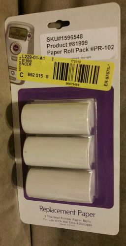Smart Shopper Thermal Paper Roll Replacement &#034;three rolls&#034; NEW - PR102