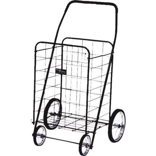 Narita Trading Black Jumbo 150-LB 4-Wheel Folding Shopping Cart