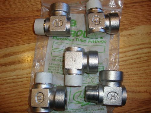 (5) new hoke 12slp-316 gyrolok 3/4&#034; female npt x 3/4&#034; male npt street elbows for sale