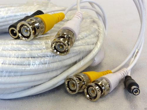 50ft CCTV Audio Camera Siamese Cable BNC to BNC Video or Audio with 2.1mm Power