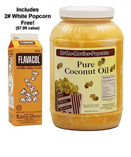 Coconut popcorn popping oil (gallon) &amp; flavocol combo (yellow coconut oil) for sale