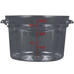 Cambro RFSCW12135 Camwear 12-Quart Round Storage Containers, Set of 6 Clear, NSF