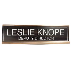 Leslie Knope Name Plate Parks And Recreation TV Show Gift Rec Prop Office Desk