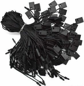 Hang Tag String 7&#034; 1000Pcs Nylon Snap Lock Pin Loop Fastener 7 inch, Black