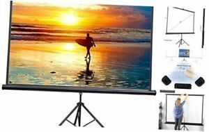 100&#034; Portable Indoor Outdoor Projector Screen, 100 Inch 100-inch Black Frame