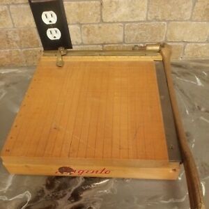 INGENTO No. 3 solid wood 10&#034; vintage GUILLOTINE PAPER TRIMMER CUTTER SHARP